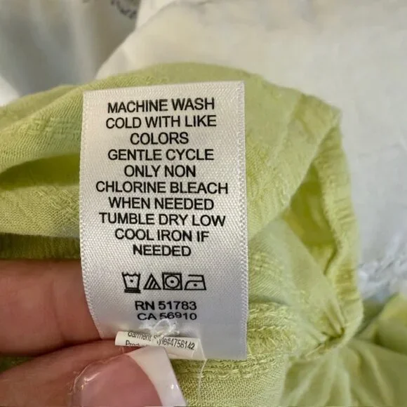 Maurices Top Women 2X Light Green Smocked Ruffle Split Neck Flutter Sleeve Boho - Picture 6 of 14